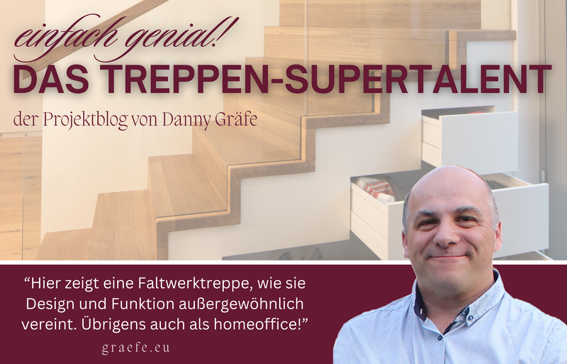 einfach genial! Das Treppen-Supertalent: Hier zeigt eine Faltwerktreppe, wie sie Design und Funktion außergewöhnlich vereint.